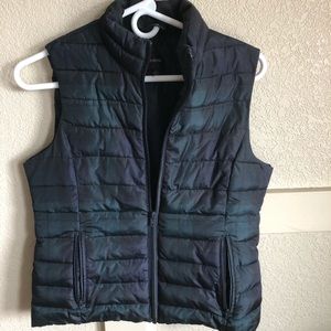 LOFT green plaid vest size XS